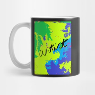 ARTIST: painted in blues and greens Mug